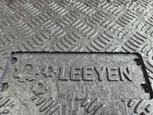 Stamp ground protection mats with company name